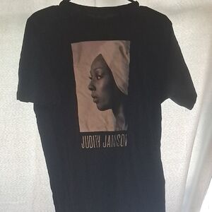 Black Graphic T-Shirt with Portrait